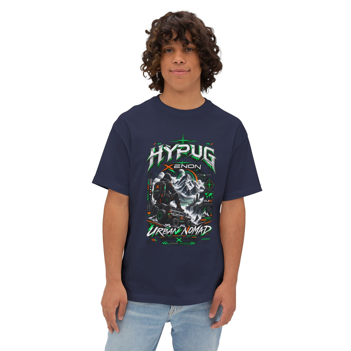 Urban Nomad Graphic Tee ā HYPUG Xenon Mountain Explorer Design